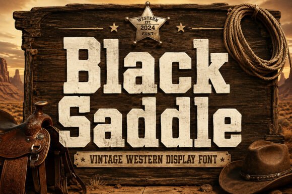 Black Saddle: Capturing Western Spirit in Typography